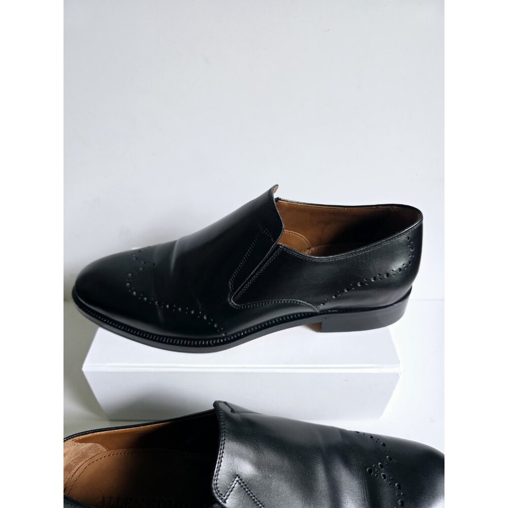 Allen Edmonds Lucca Black Leather Slip On Brogues Mens Dress Shoes Loafers 9 - Picture 4 of 11